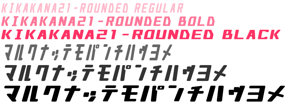 キカカナ21-Rounded デザイン見本(斜体)